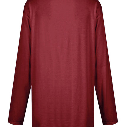 Full Size Pocketed Round Neck Long Sleeve T-Shirt