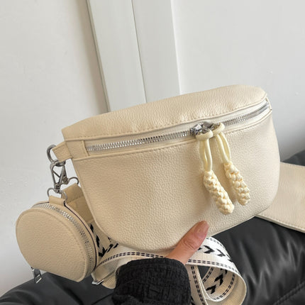 PU Leather Adjustable Strap Crossbody Bag with Coin Purse