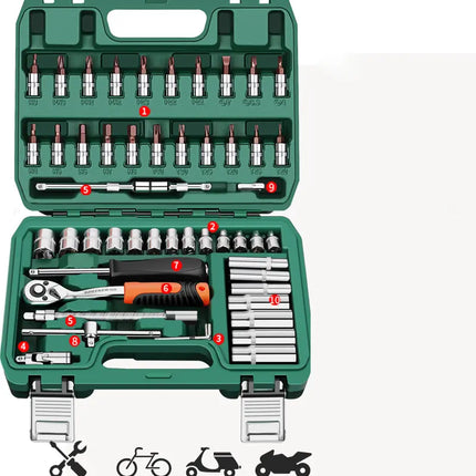Multi-functional wrench set / dull wrench set open-end wrench set 150-piece set quick wrench combination