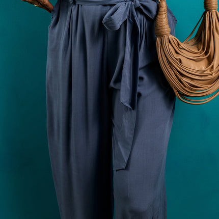 Tied Wide Leg Pants with Pockets