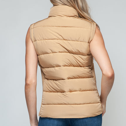 Snobbish Zip Up Turtleneck Vest with Pockets