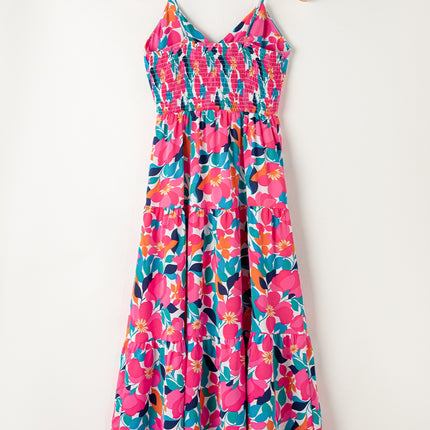 Printed V-Neck Maxi Cami Dress