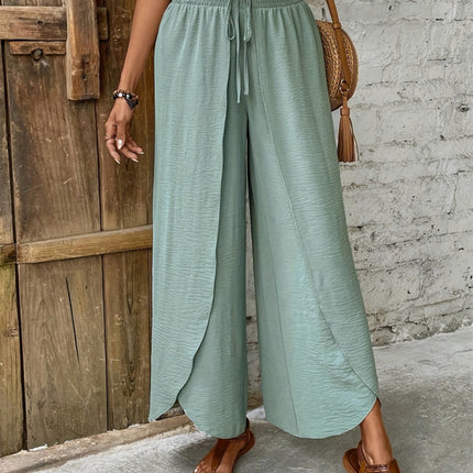 Tied High Waist Wide Leg Pants