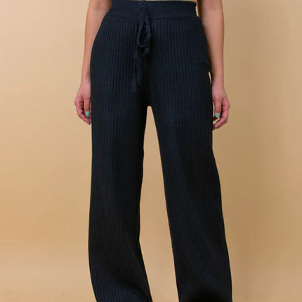 Ribbed Wide Leg Sweater Pants