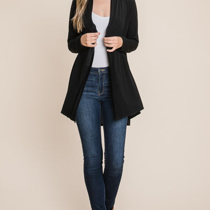 BOMBOM Open Front Long Sleeve Cardigan