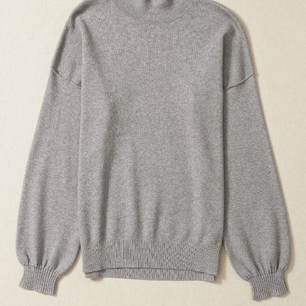 Mock Neck Dropped Shoulder Sweater