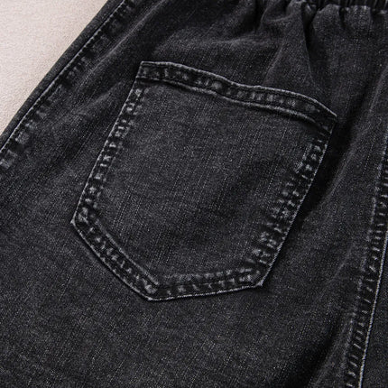 High Waist Raw Hem Denim Shorts