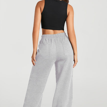 Elastic Waist Sweatpants with Pockets