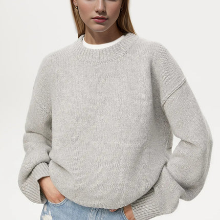 Basic Bae Round Neck Dropped Shoulder Sweater