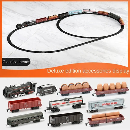 Simulation Electric Train Model with Track Railway Toys Battery Operated Classical High-speed Rail train toys for children