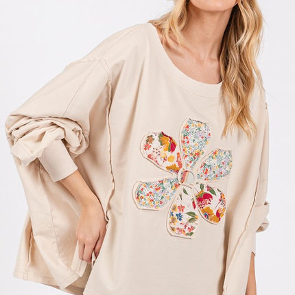 SAGE + FIG Flower Patch Dropped Shoulder Oversize Top