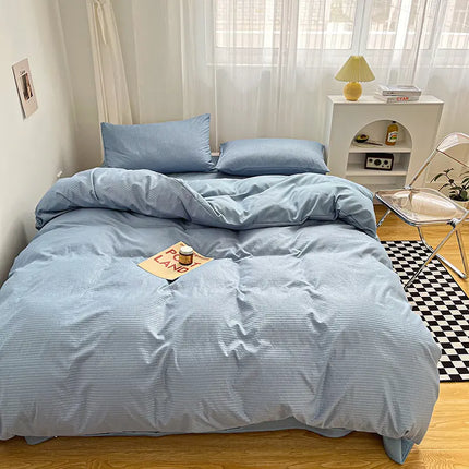 High Quality Bedding Set Skin Friendly Fabric Quilt Cover Set Single Double King Size Solid Color Duvet Cover Set