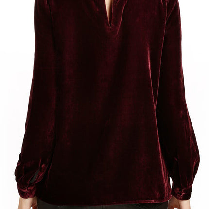 Cutout Long Sleeve Velvet Blouse