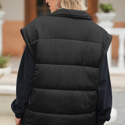 Pocketed Zip Up Vest Coat