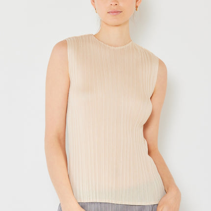 Marina West Swim Pleated Sleeveless Crewneck Tank