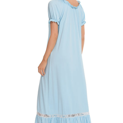 Lace Detail Short Sleeve Lounge Dress