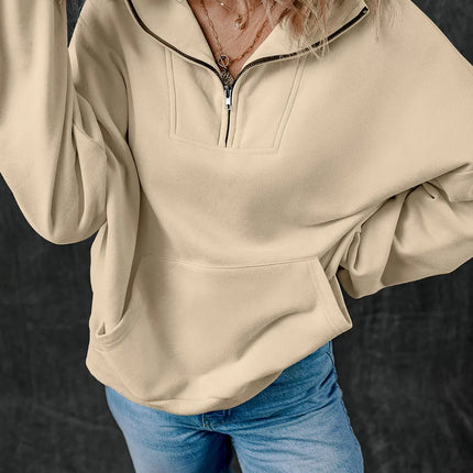 Half Zip Long Sleeve Sweatshirt - Vickie Lynn's