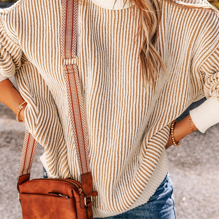 Round Neck Dropped Shoulder Sweater