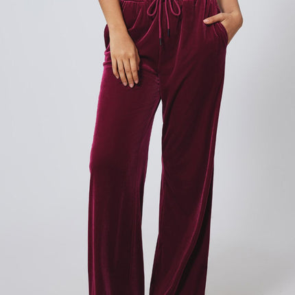 Drawstring Waist Wide Leg Active Pants