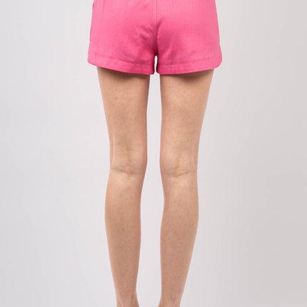 VERY J Drawstring Elastic Waist Linen Shorts