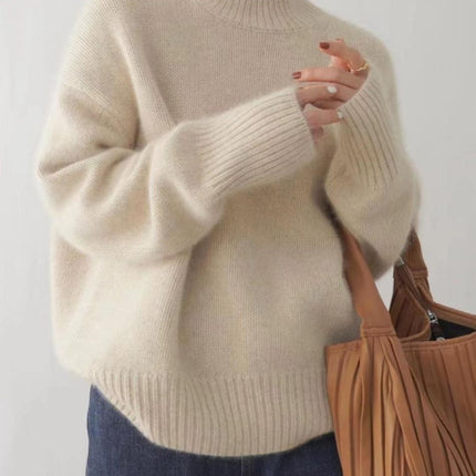 Turtleneck Dropped Shoulder Long Sleeve Sweater