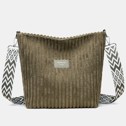 Corduroy Solid Color Crossbody with Removable Strap