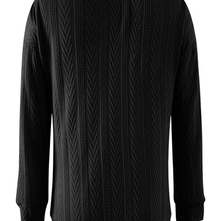 Full Size Textured Open Front Long Sleeve Cardigan