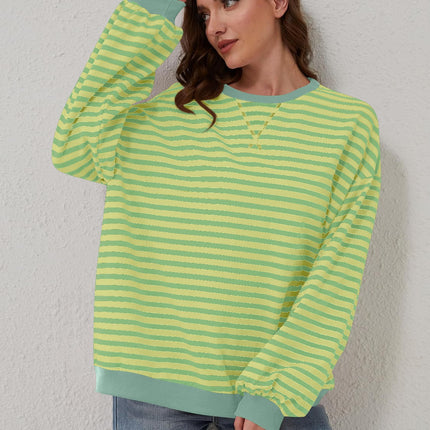 Contrast Striped Long Sleeve Sweatshirt