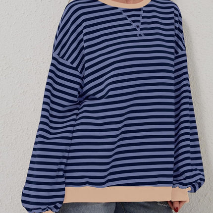 Contrast Striped Long Sleeve Sweatshirt