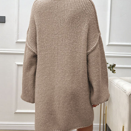 Devine Mock Neck Long Sleeve Mini Sweater Dress