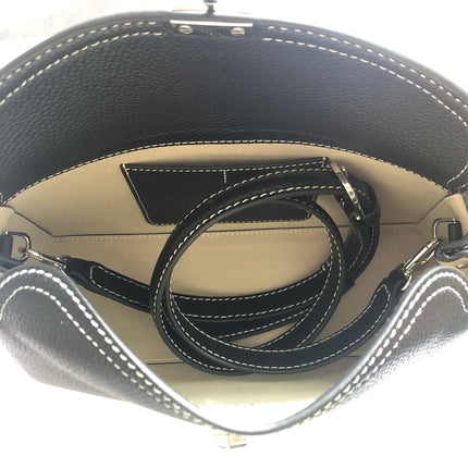 Swedish niche Toteme ladies lychee grain cowhide T-lock buckle simple commuting large-capacity shoulder Messenger bag clutch