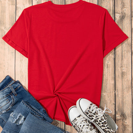 Graphic Round Neck Short Sleeve T-Shirt - Vickie Lynn's