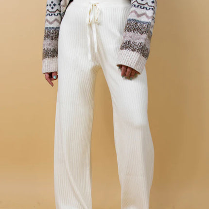 Ribbed Wide Leg Sweater Pants