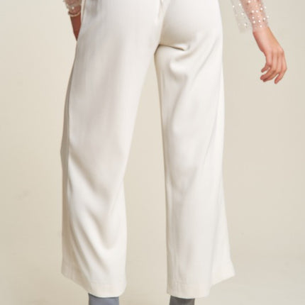 Davi & Dani Wide Leg Mid-Rise Pants