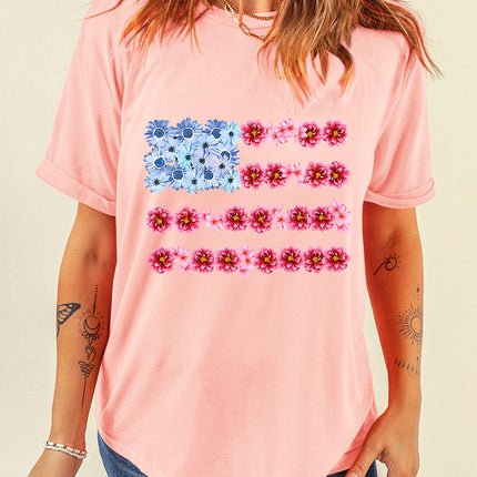 Graphic Round Neck Short Sleeve T-Shirt