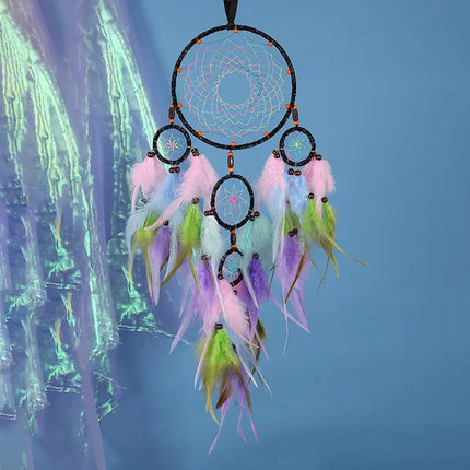 2023 New Dream catchers Retro 5 Ring Dream Catchers Home Decoration Indians Natural Stone Tree of Life Dreamcatcher Wall Hanging