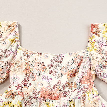 Tied Printed Half Sleeve Mini Dress