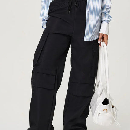 Drawstring Wide Leg Pants