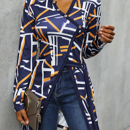 Geometric Surplice Long Sleeve T-Shirt