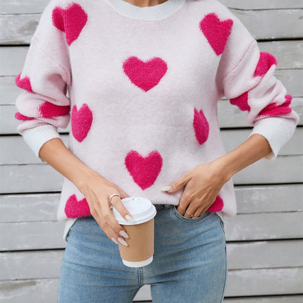 Angel Wings Heart Round Neck Long Sleeve Sweater