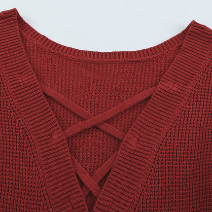 Crisscross Back Boat Neck Sweater