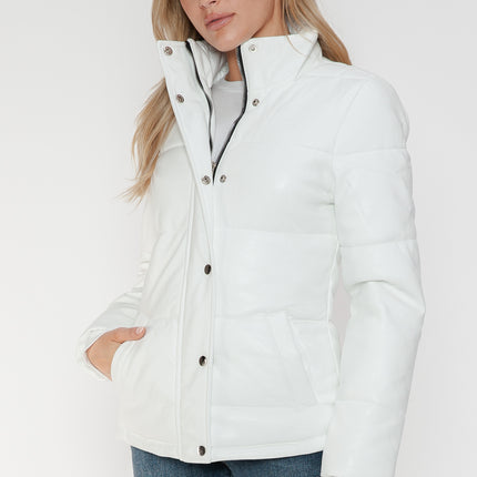 YMI Pocketed Zip Up Turtleneck Puffer Jacket