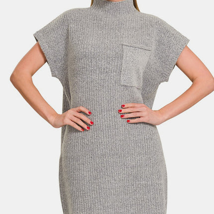 Zenana Short Sleeve Sweater Mini Dress