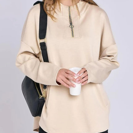 Quarter Zip Long Sleeve Hoodie