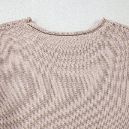 Color Block Round Neck Long Sleeve  Sweater