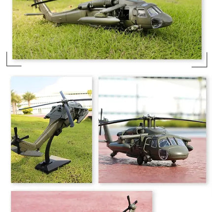 NEW America Black UH-60 Hawk Utility Helicopter Alloy Airplane Model Simulation Metal Flying Model Toy Sound and Light Kids Gift