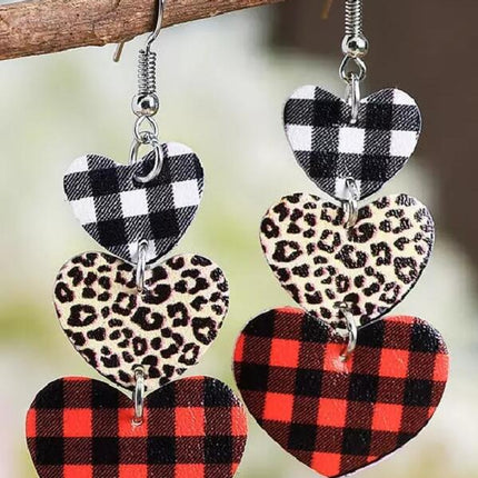 Printed PU Leather Dangle Earrings