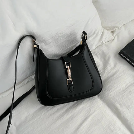 Vintage Women's Shoulder Bag 2023 Autumn Winter Fashion PU Leather Underarm Bags Trend All-Matched Crossbody Pack