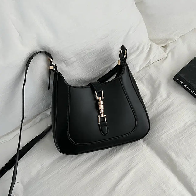 Vintage Women's Shoulder Bag 2023 Autumn Winter Fashion PU Leather Underarm Bags Trend All-Matched Crossbody Pack