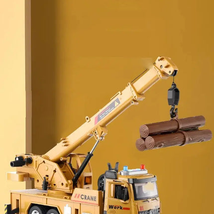 Large Truck Crane Engineering Vehicle Alloy Model Car Construction Toys Metal Diecast Toy Car Sound & Light Toys For Kids Gift